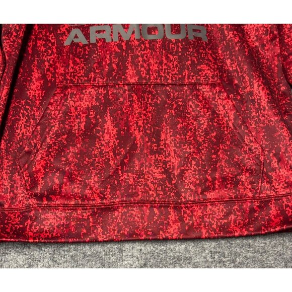 Under Armour boys large Hooded Red & Gray ColdGear Sweatshirt - Picture 9 of 15